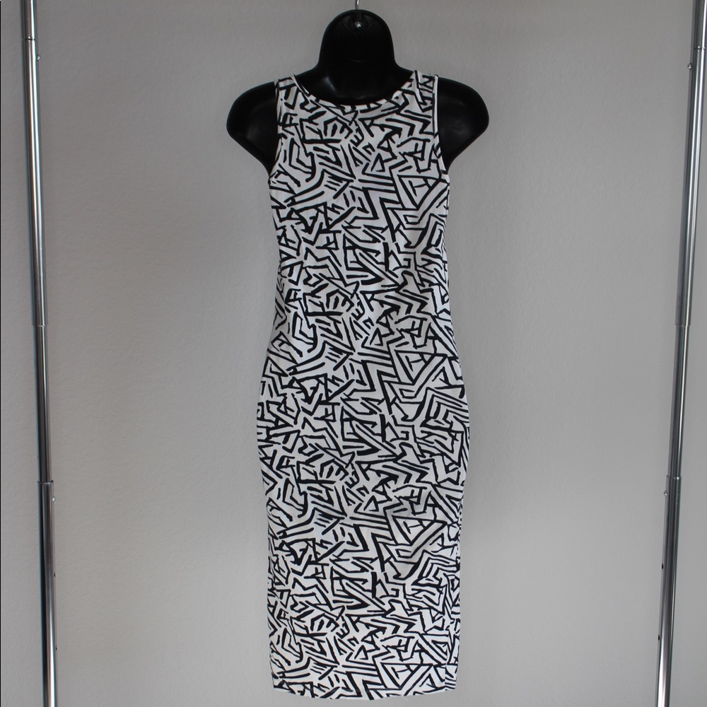 Geometrical Cotton Midi Dress